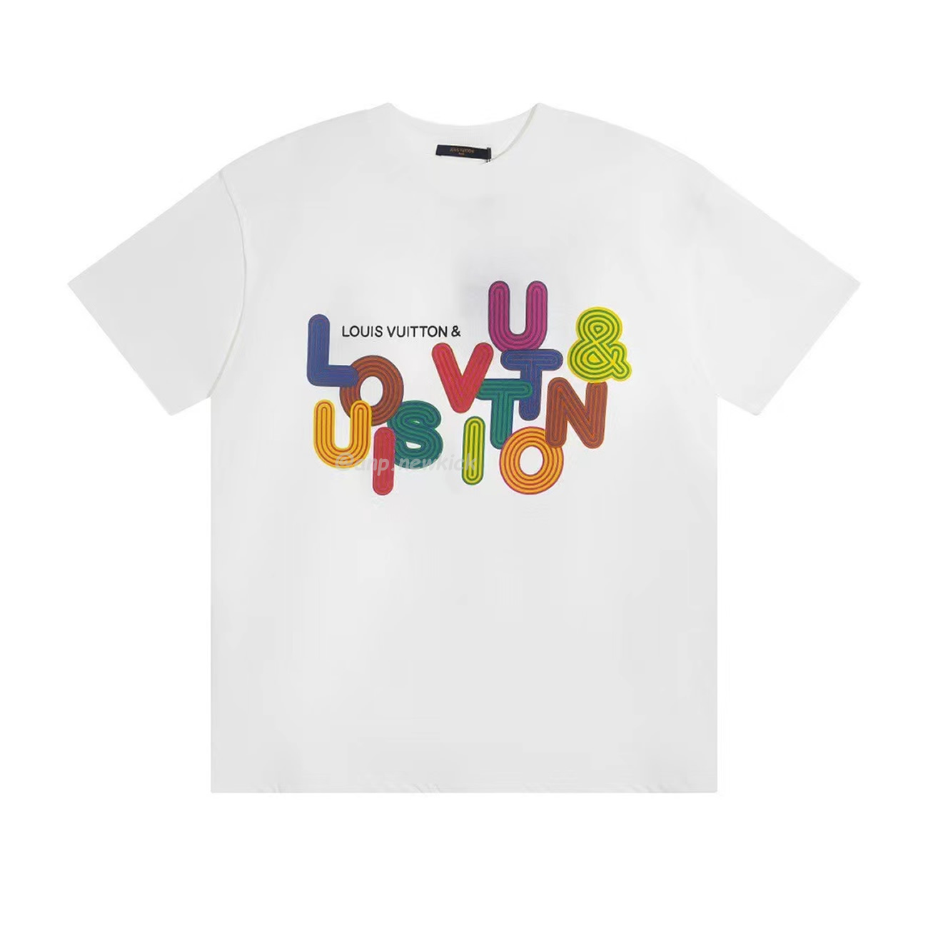Louis Vuitton Colorful Letter Printed Short Sleeves T Shirt (1) - newkick.org